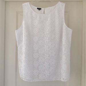 TALBOTS White Lace Tank Top